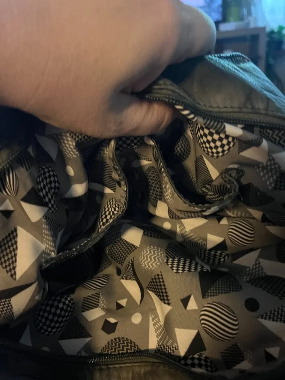 Large Black and Grey Handbag/Purse